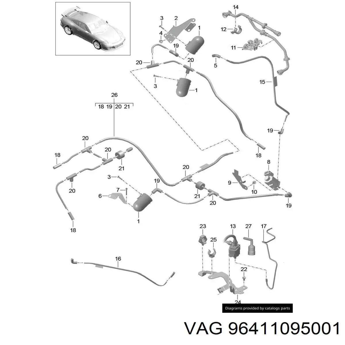 Купити 96411095001 VAG Клапан PCV вентиляції картера
