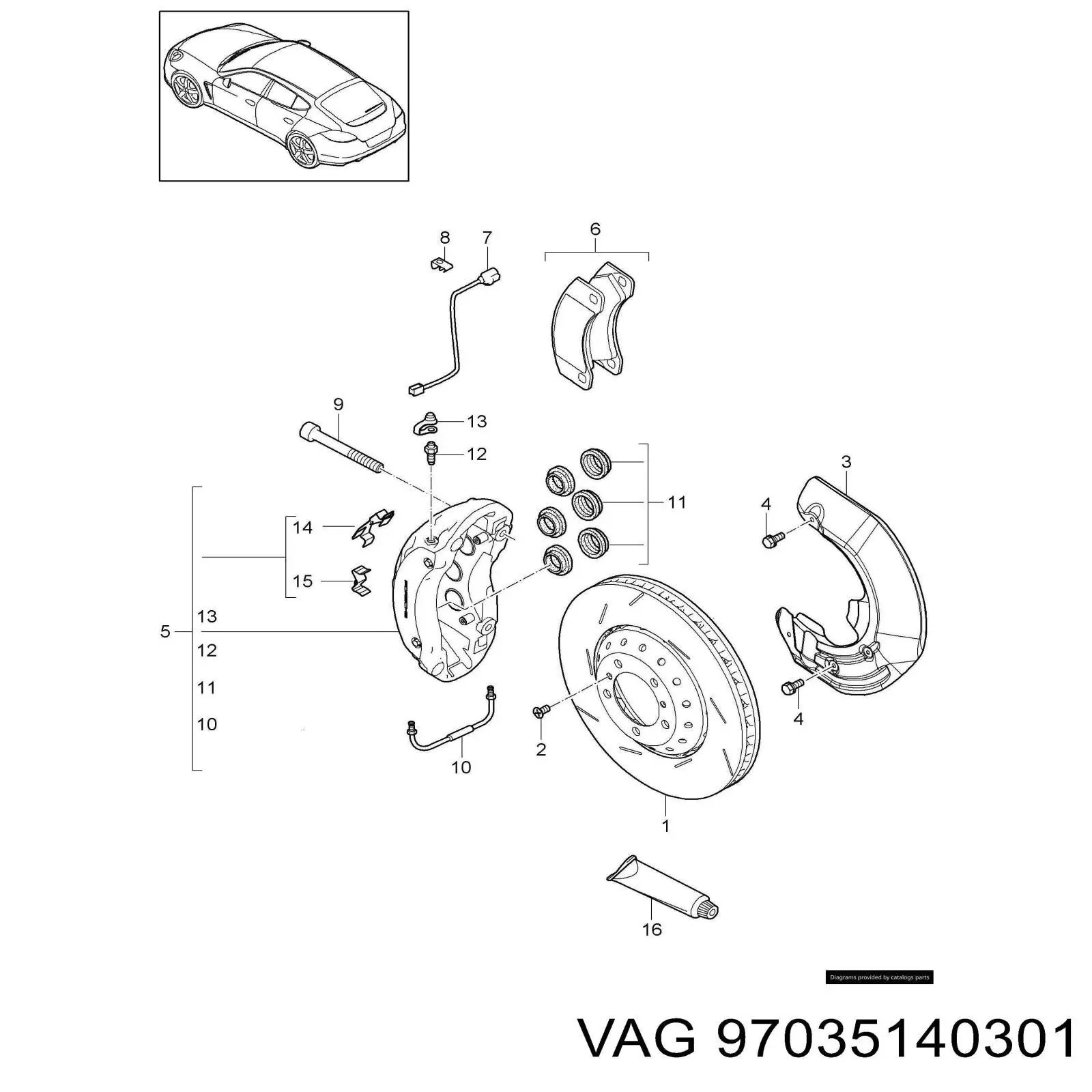 97035140301 VAG Гальмо дискове переднє