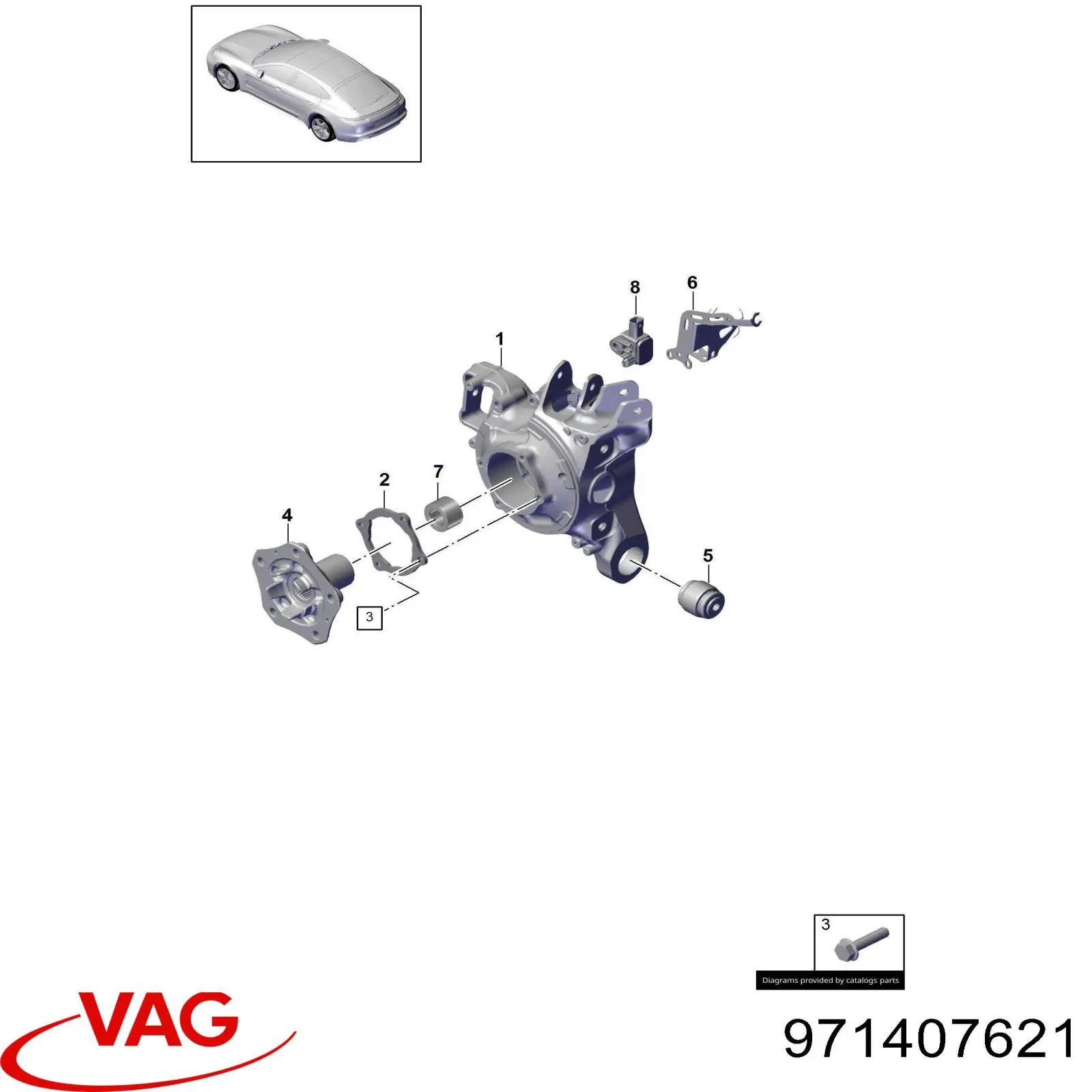 Купити 971407621 VAG Підшипник маточини передньої/задньої