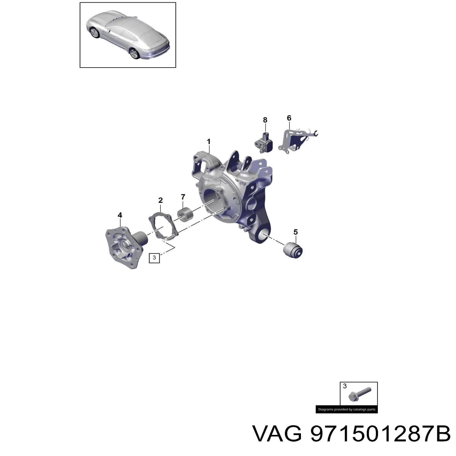 971501287B VAG Підшипник маточини зовнішній, передньої/задньої