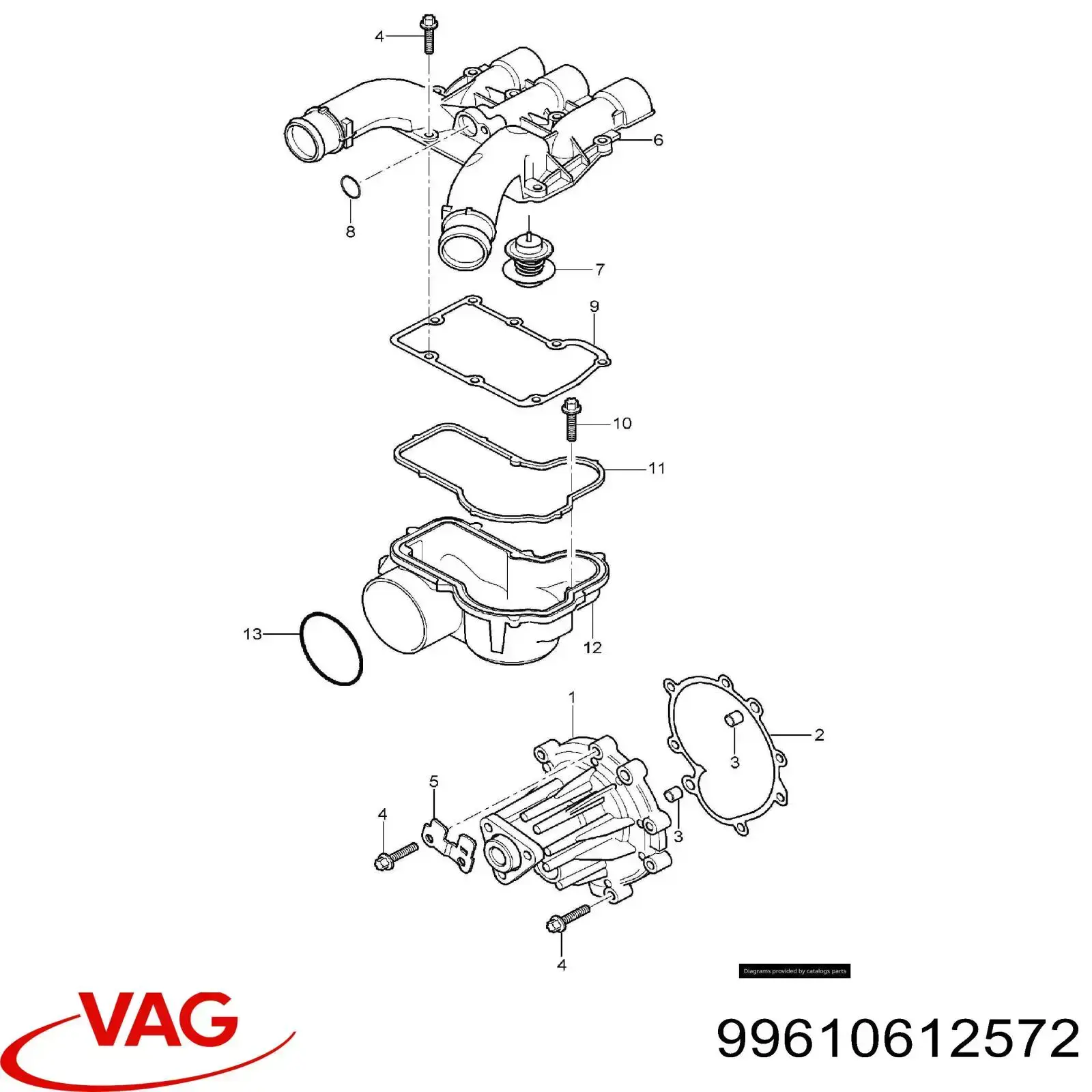 Купити 99610612570 Porsche Термостат в корпусі