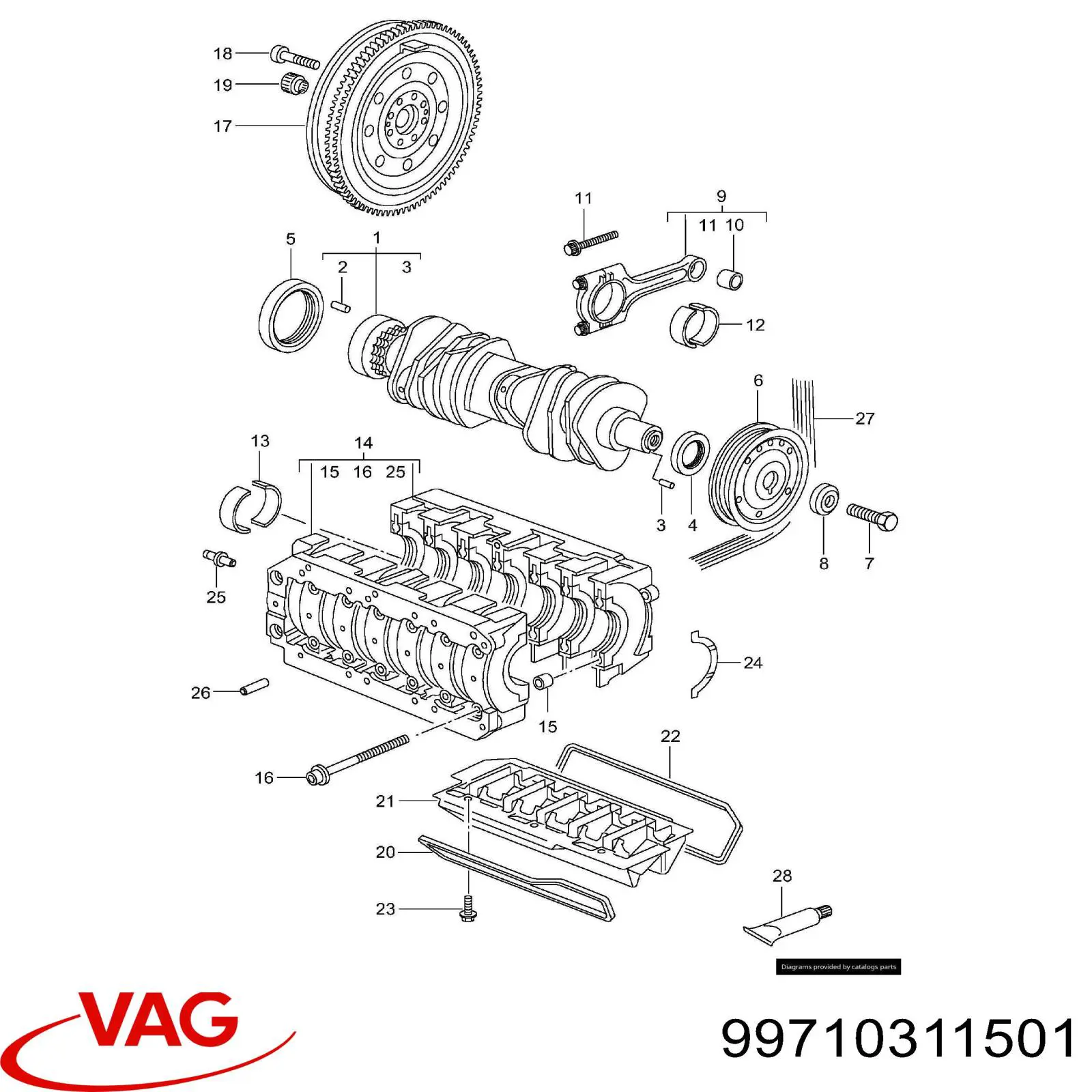 Купити 99710311501 VAG Болт шийок шатуна