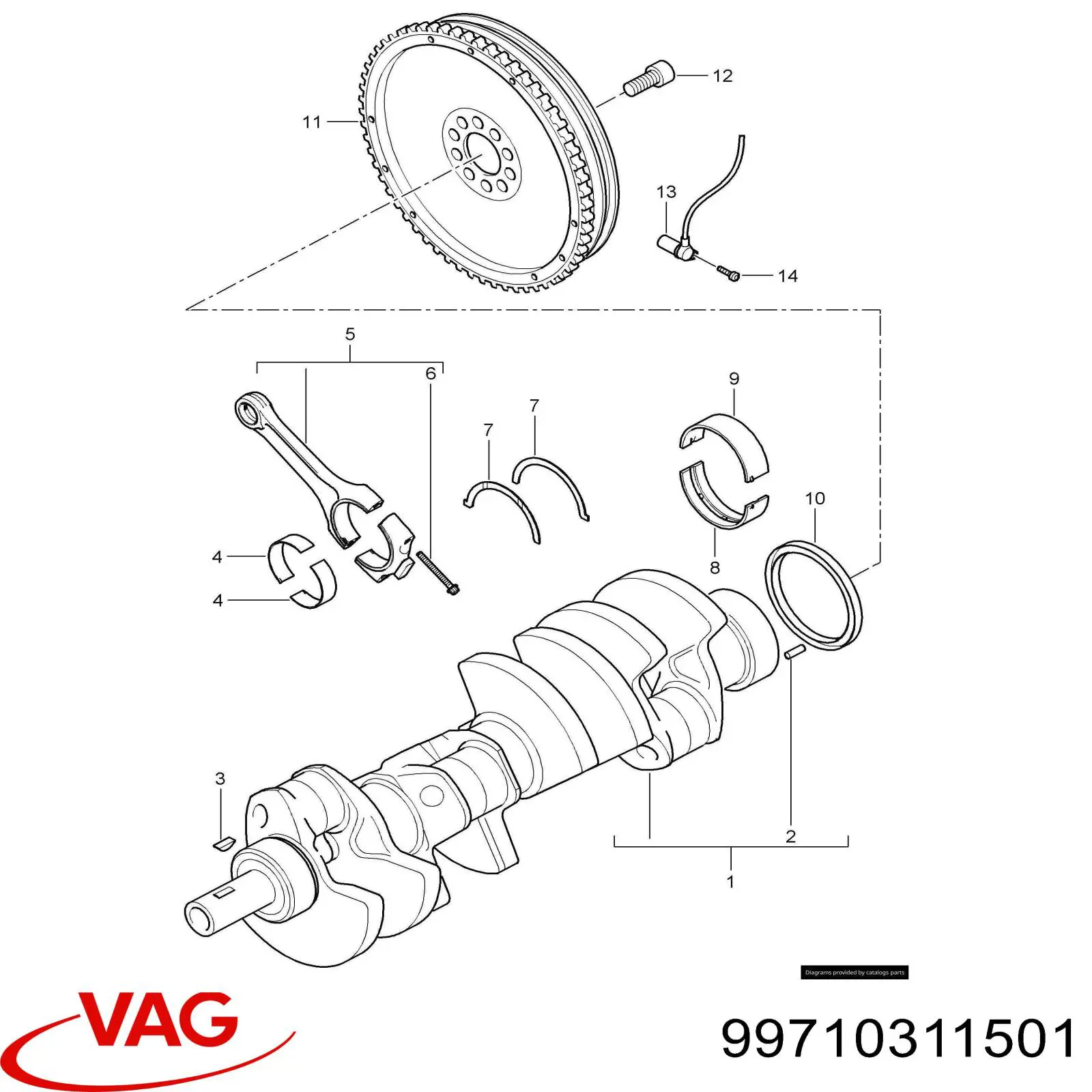 Болт шатуна 99710311501 VAG