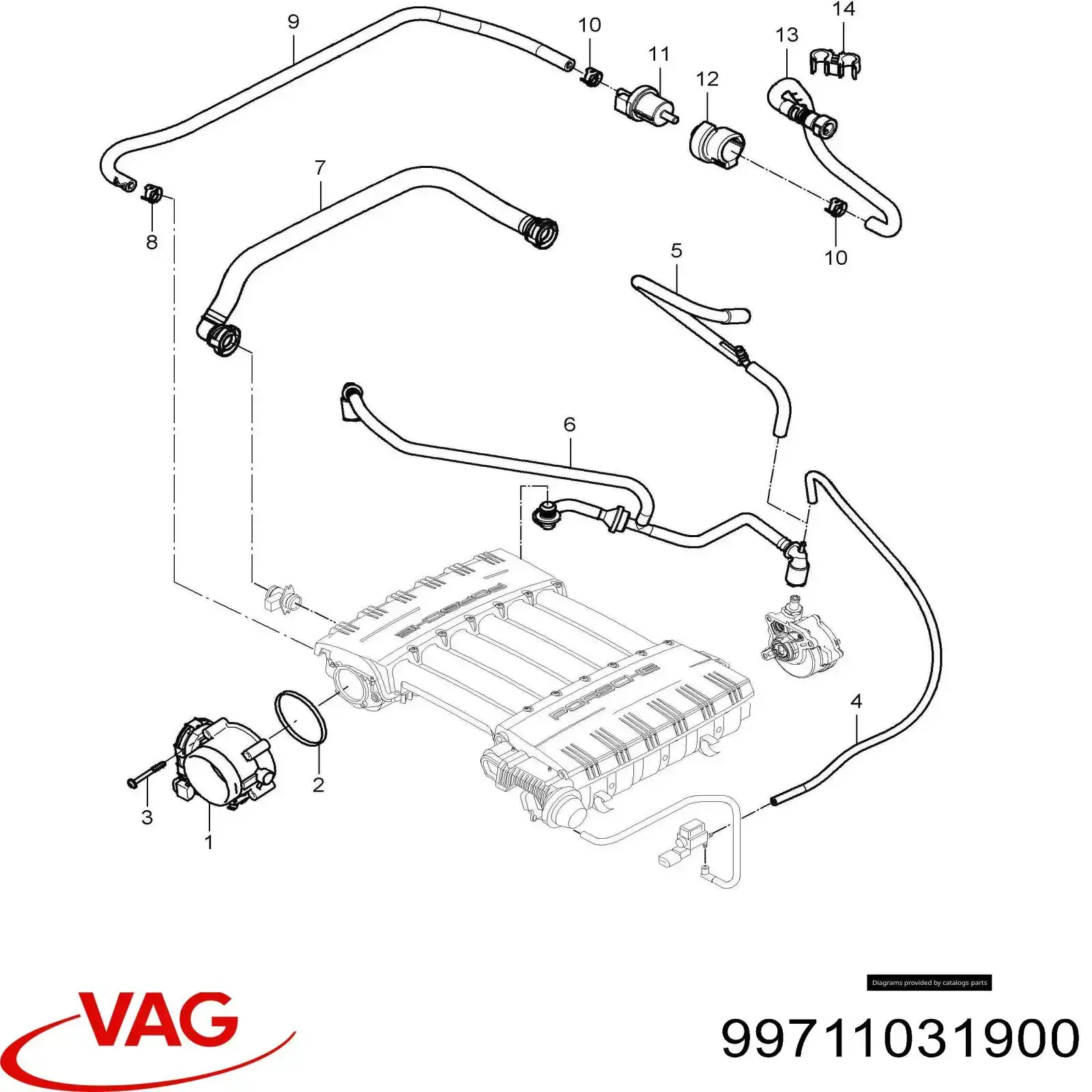 99611031900 Porsche Прокладка дросельної заслінки