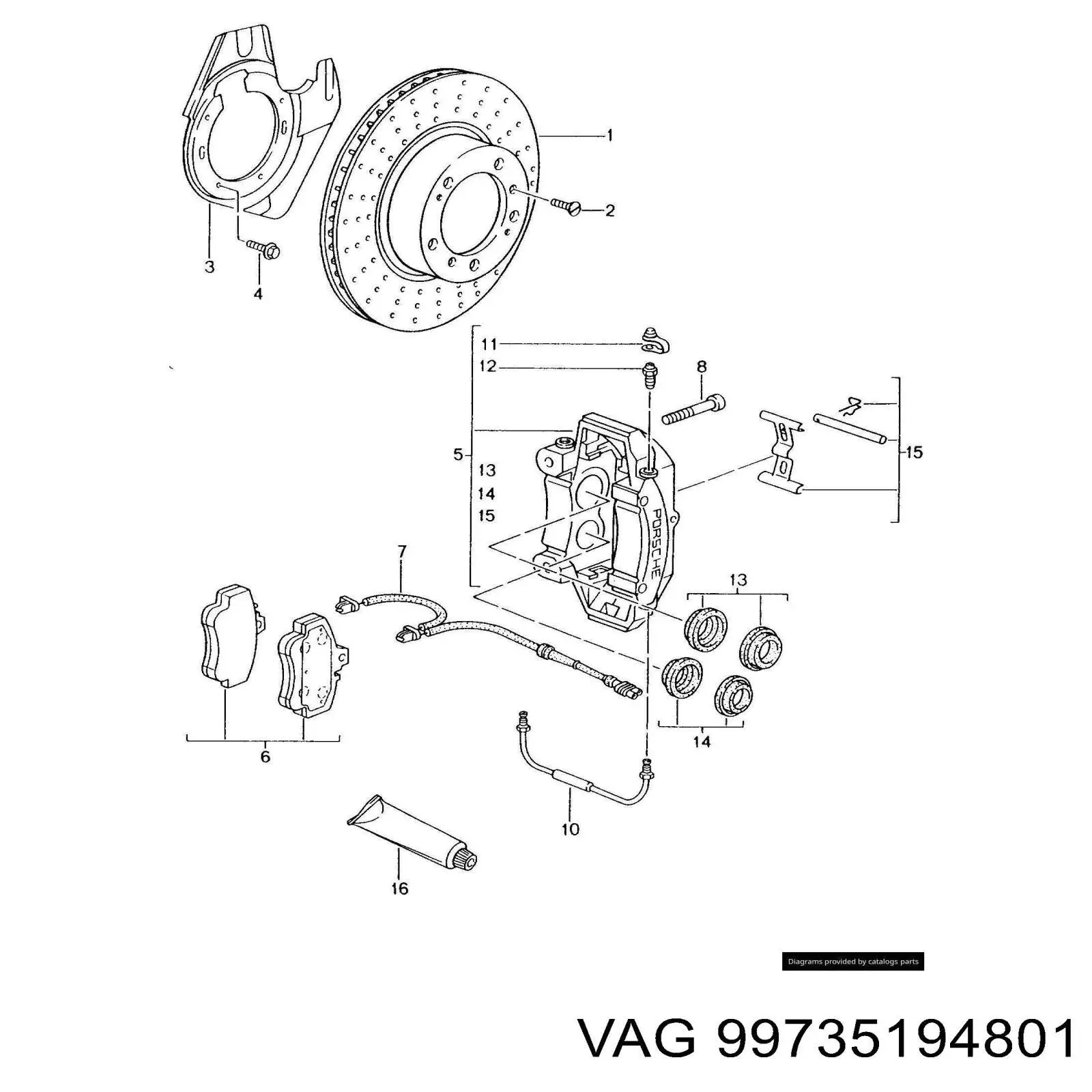 Гальмівні колодки VAG 99735194801 ціна, від 50.83 USD