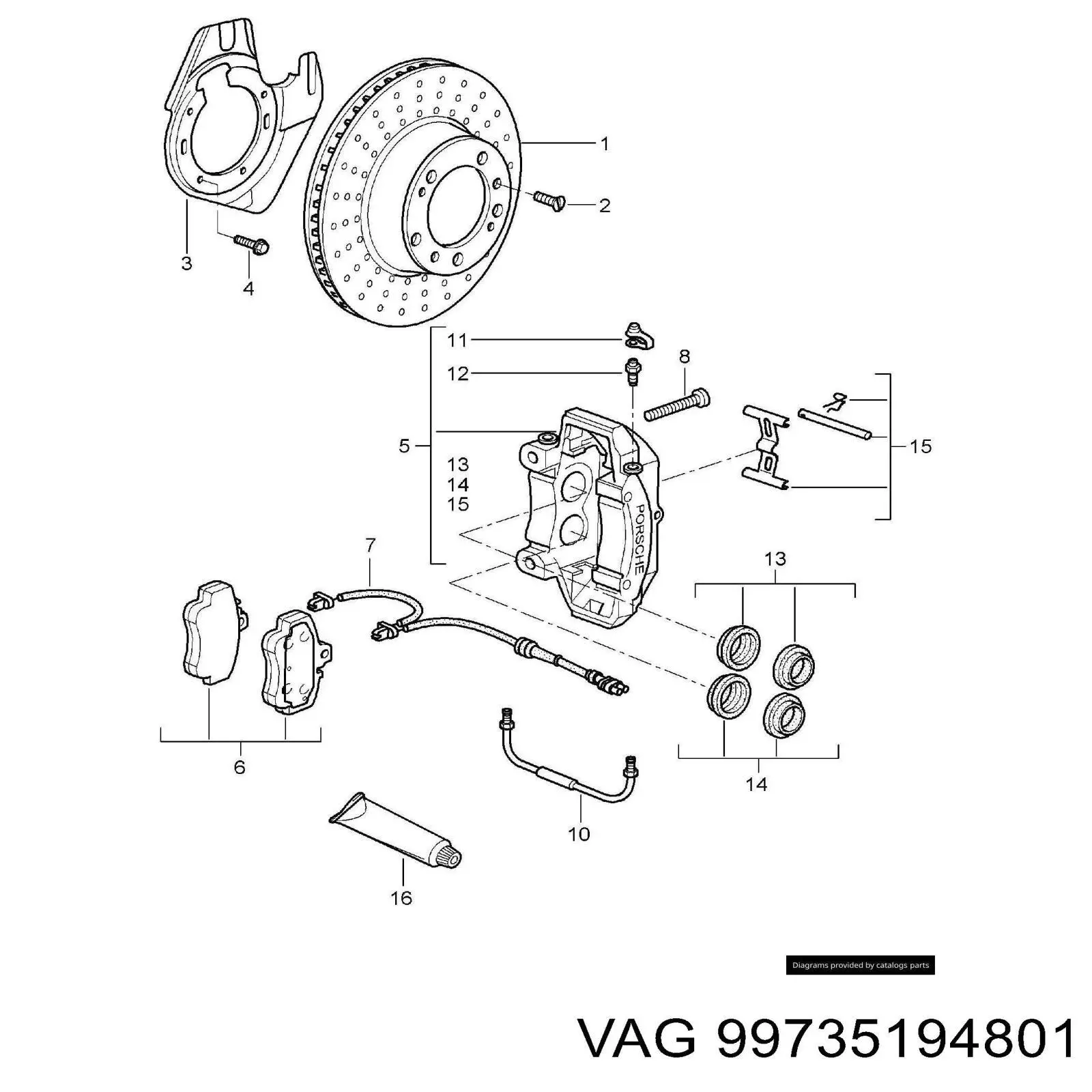 99735194801 VAG Передні гальмівні колодки