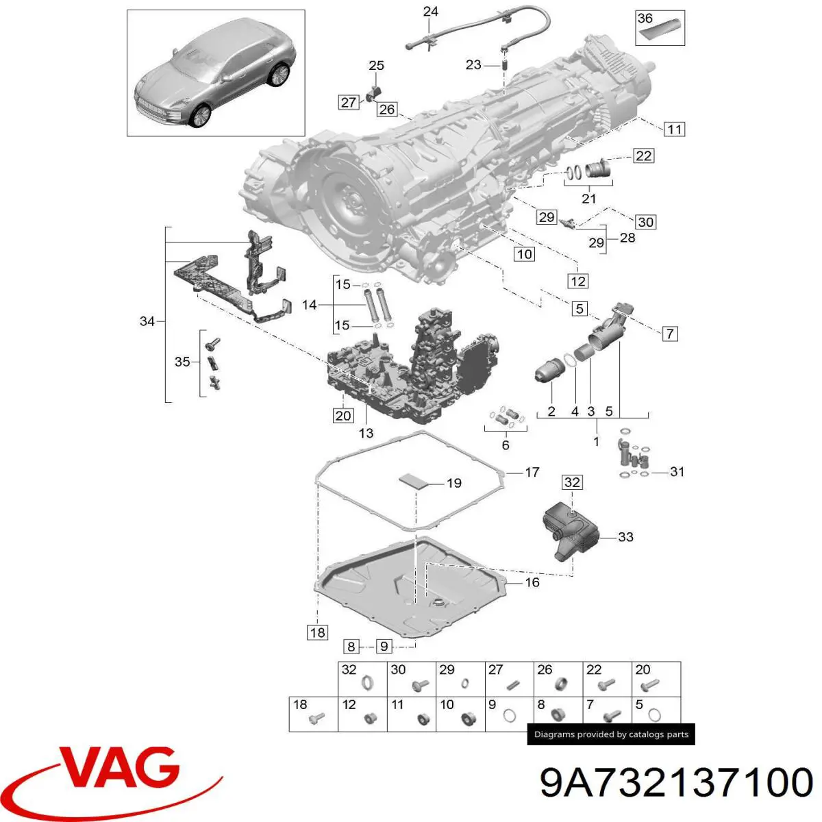 Прокладка піддону АКПП 9A732137100 VAG