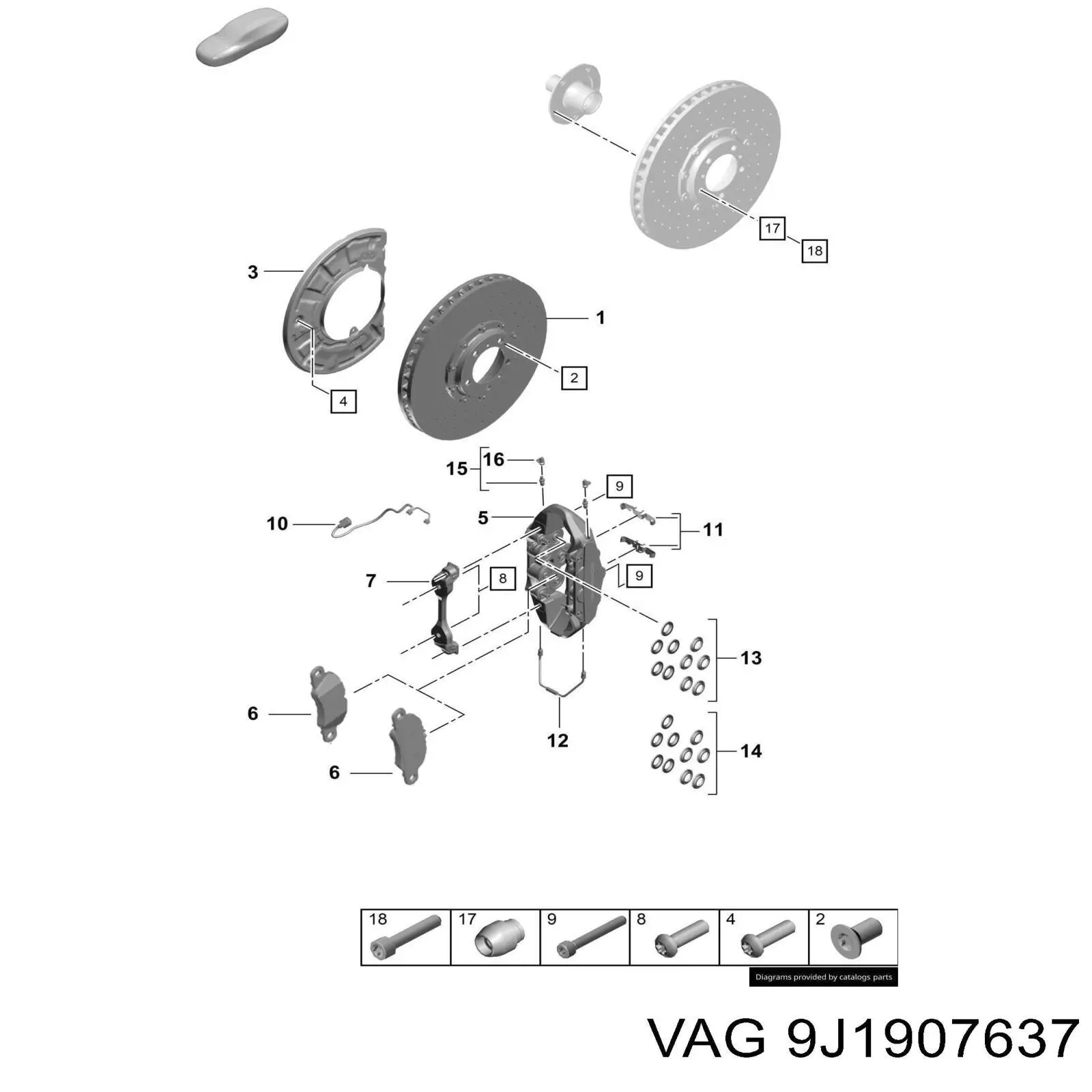 Сигналізатор знос гальмівних колодок VAG 9J1907637 ціна, від 28.51 USD