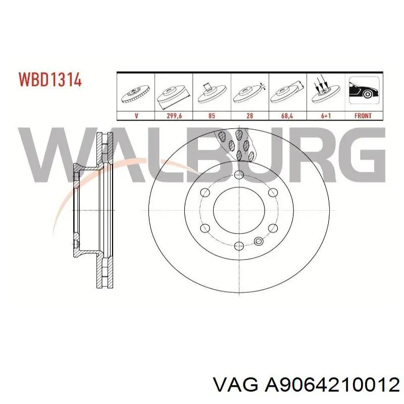 Купити A9064210012 VAG Ротор гальмівний