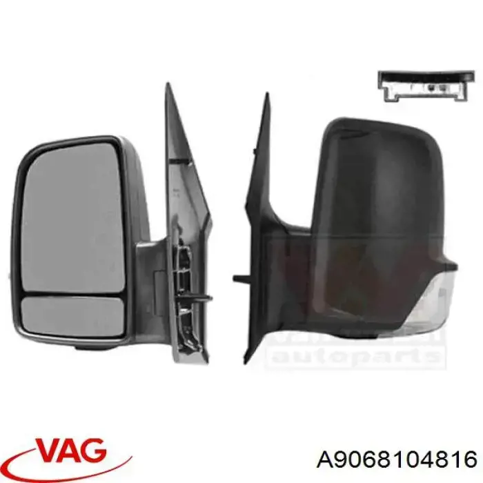 Ліве бічне дзеркало VAG A9068104816 ціна, від 80.35 USD