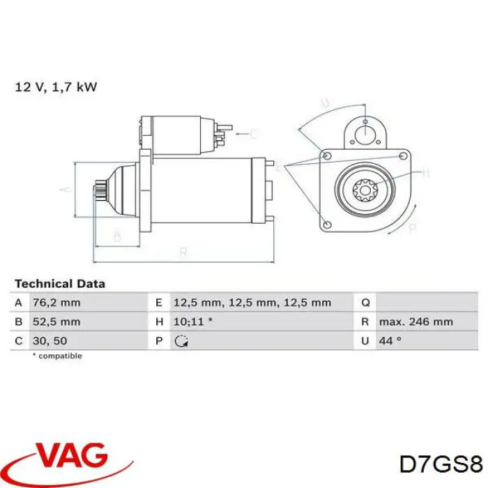 Купити D7GS8 VAG Стартер