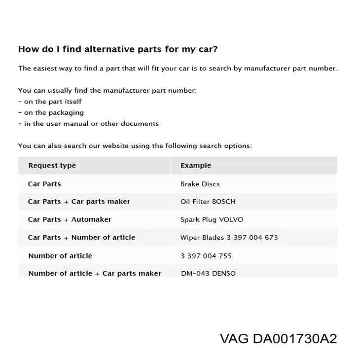 DA001730A2 VAG 