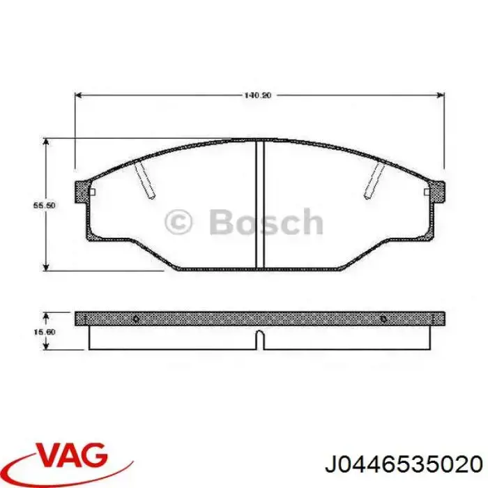 Колодки гальмівні передні, дискові J0446535020 VAG