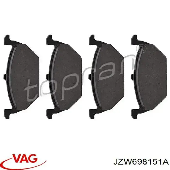 Передні тормозні колодки JZW698151A VAG