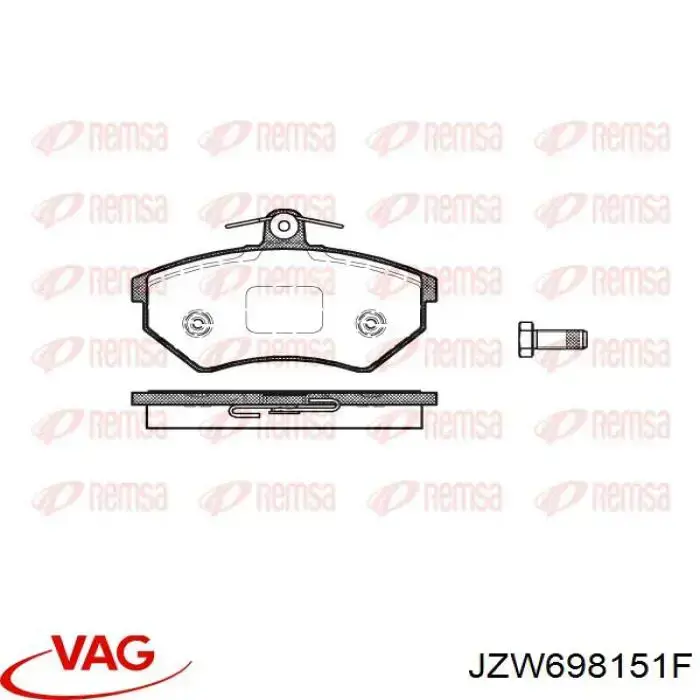 Передні тормозні колодки JZW698151F VAG