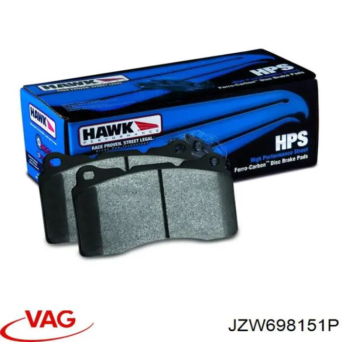 Купити JZW698151P VAG Колодки гальмівні передні, дискові