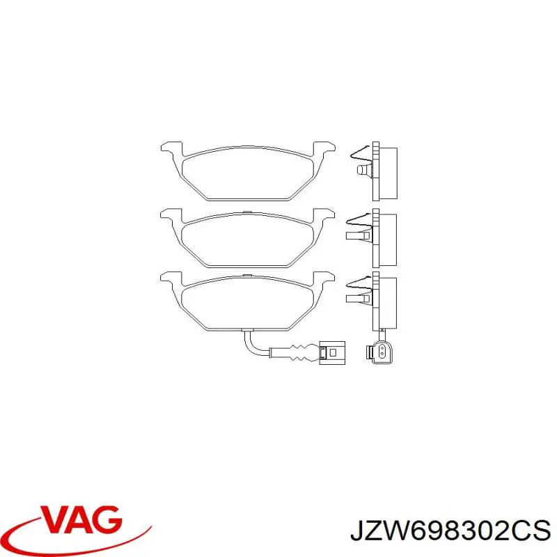 JZW698302CS VAG Ремкомплект передніх гальм