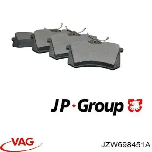 Задні гальмівні колодки JZW698451A VAG