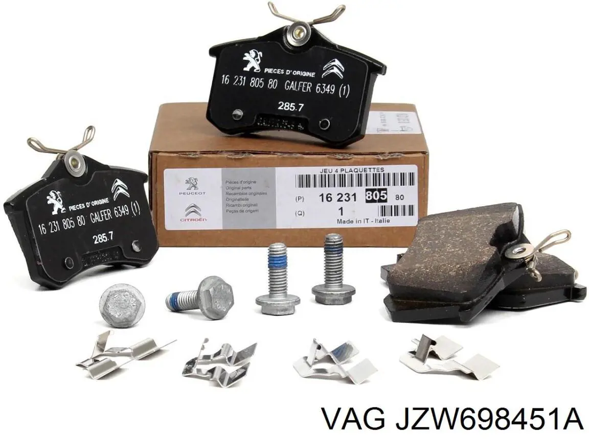 JZW698451A VAG Колодки гальмівні задні, дискові