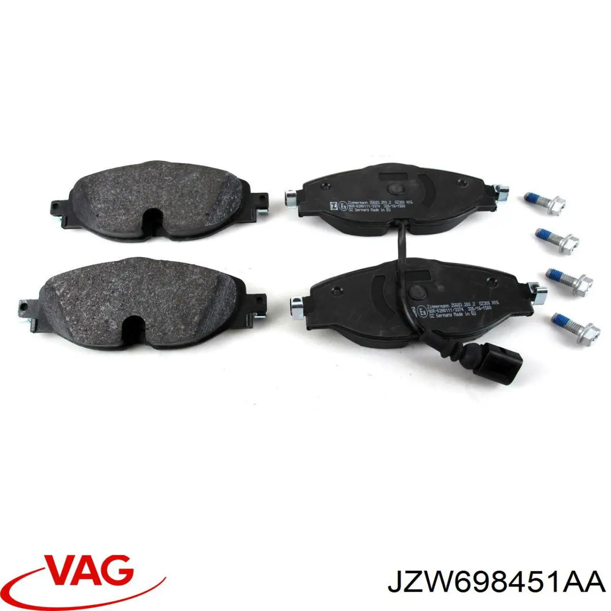 JZW698451AA VAG Колодки гальмівні задні, дискові