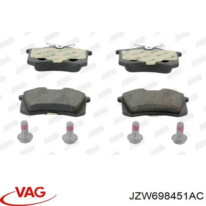 Купити JZW698451AC VAG Задні колодки