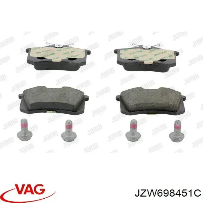 Задні гальмівні колодки VAG JZW698451C ціна, від 20.26 USD