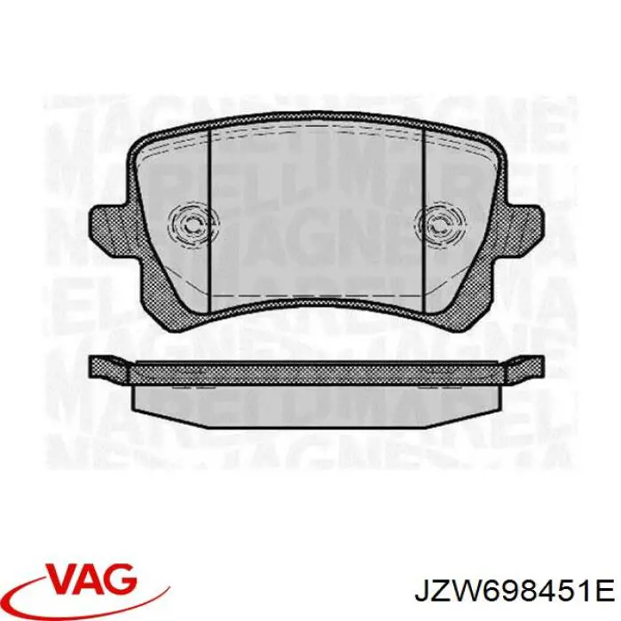 Купити JZW698451E VAG Задні колодки