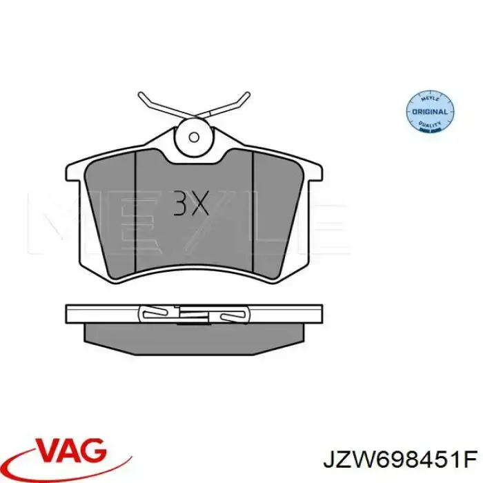 Задні гальмівні колодки JZW698451F VAG