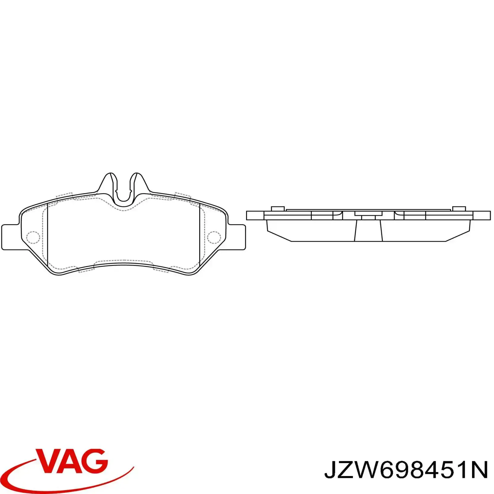 Задні гальмівні колодки VAG JZW698451N ціна, від 16.67 USD