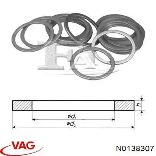 N0138307 VAG Ущільнювальне кільце, універсальне