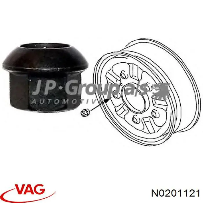 Купити N0201121 VAG Колісні гайки