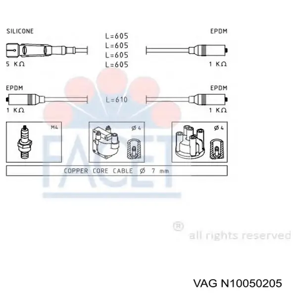 Дроти запалювання VAG N10050205 ціна, від 8.98 USD