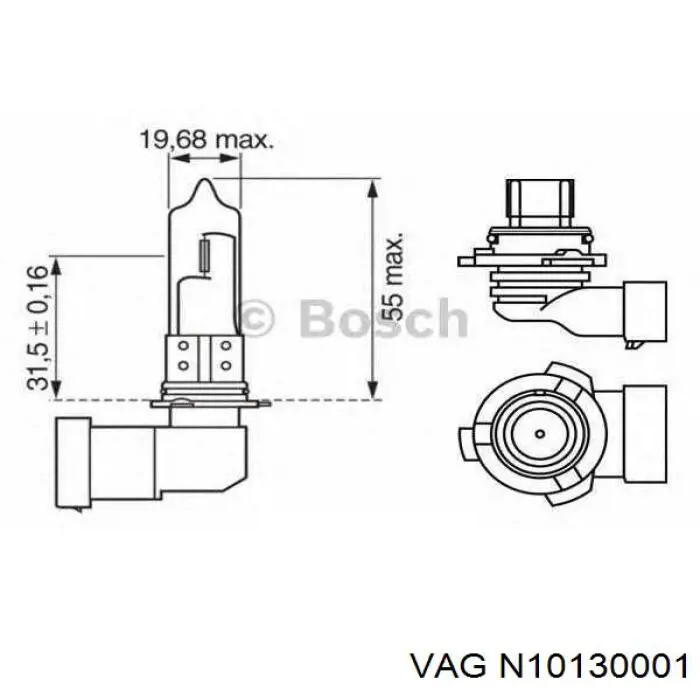 N10130001 VAG Лампочка галогенна