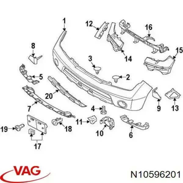 N10596201 VAG пістон (кліп кріплення накладок порогів)