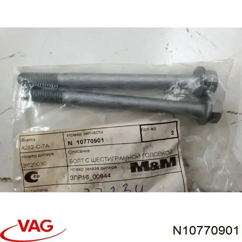 Купити N10770901 VAG Болт кріплення передньої кульової опори до цапфи