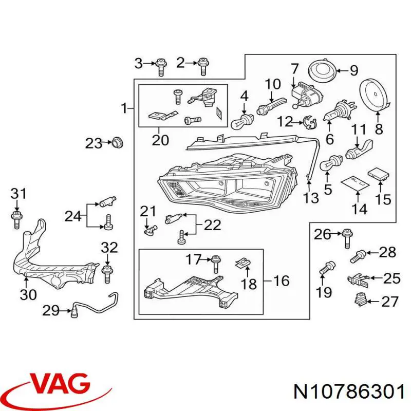 N10786301 VAG Далеке, ближнє світло галоген