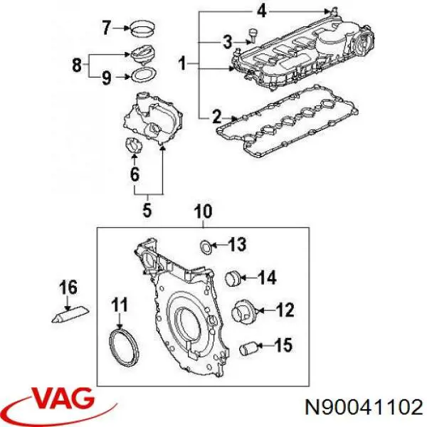 Купити N90041102 VAG Кільце форсунки