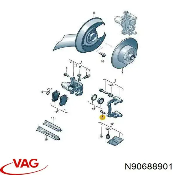 Болт головки блока циліндрів, ГБЦ VAG N90688901 ціна, від 3.75 USD