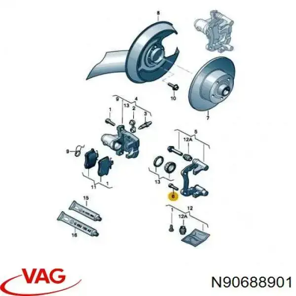 N90688901 VAG Болт кріплення головки блоку циліндрів