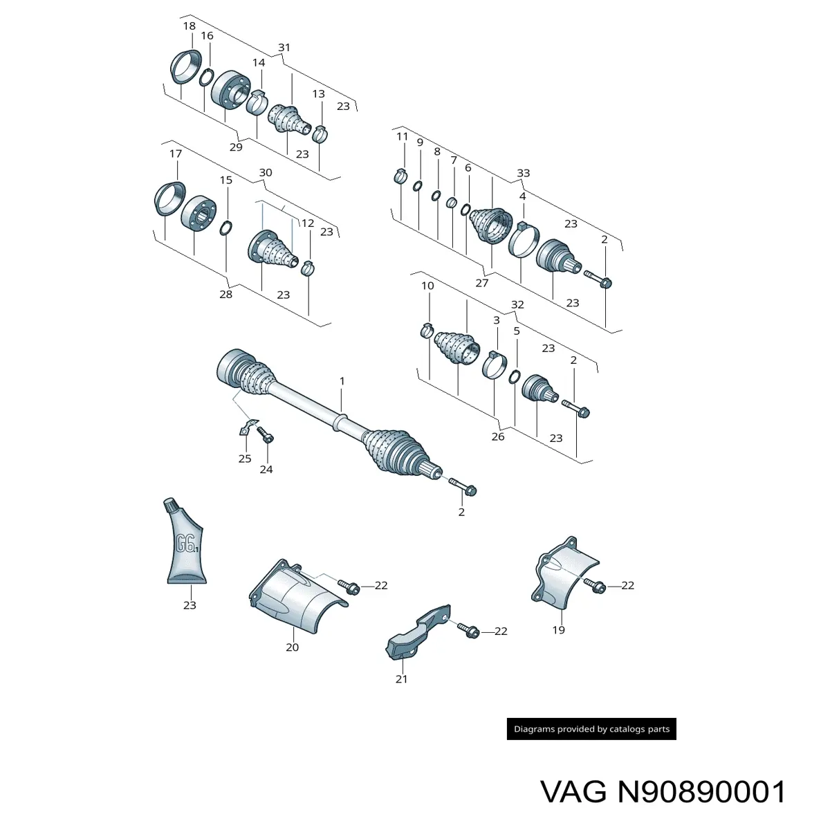  VAG N90890001 ціна, від 1.46 USD
