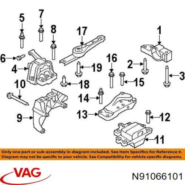 Болт N91066101 VAG