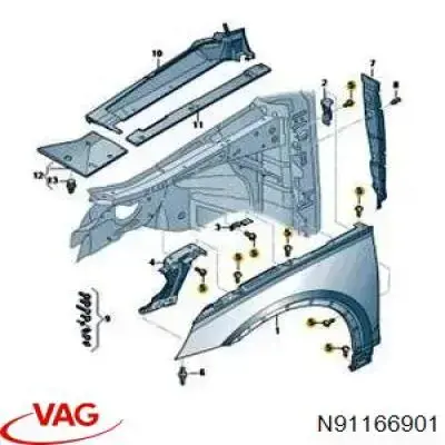  VAG N91166901 ціна, від 1.01 USD