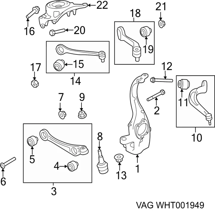 Купити WHT001949 Porsche Болт переднього важеля