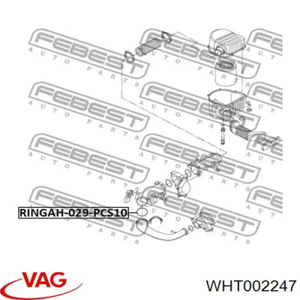 Кільце ущільнювача патрубка интеркуллера VAG WHT002247 ціна, від 3.67 USD