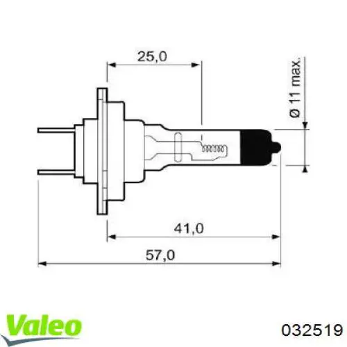 Лампочка галогенна 032519 VALEO