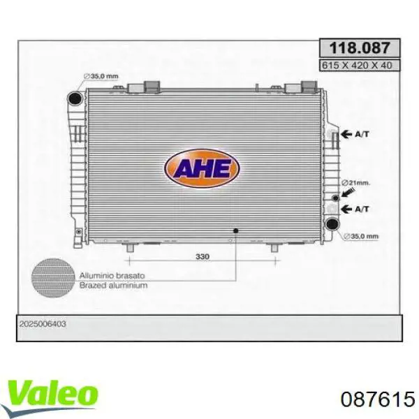 Фара протитуманна, ліва 087615 VALEO