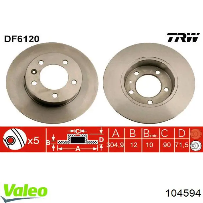 Купити 104594 VALEO Втягуюче реле стартера