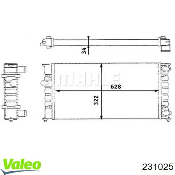 231025 VALEO радіатор охолодження двигуна