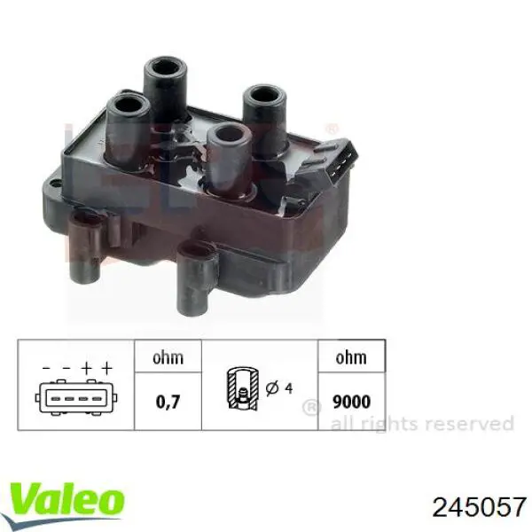 Купити 245057 VALEO Котушка запалювання