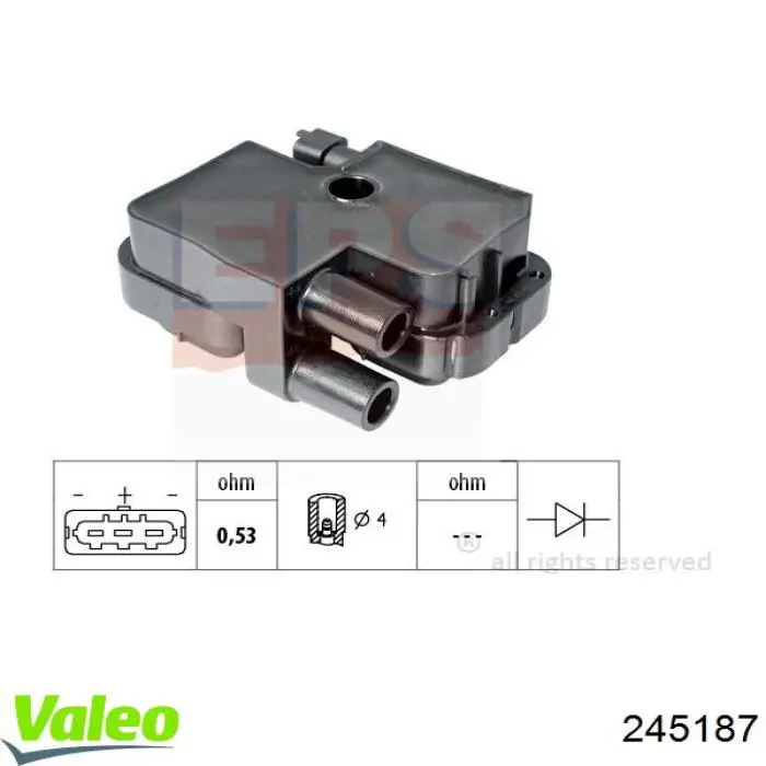 Котушка запалювання VALEO 245187 ціна, від 29.57 USD